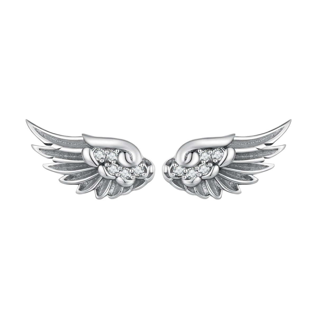 925 Sterling Silver Oxidized Pavé CZ Earrings