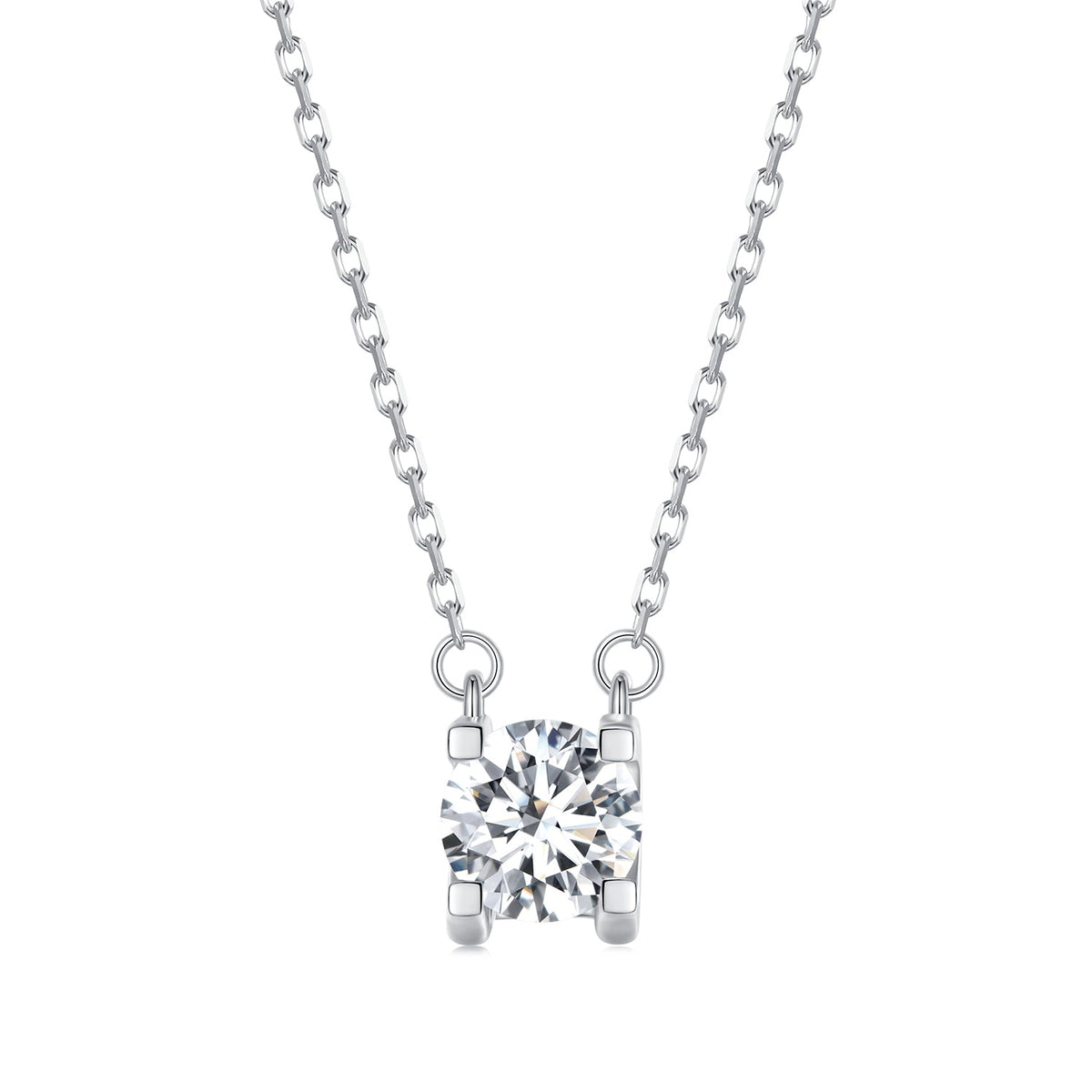 925 Sterling Silver 0.65 Carat Moissanite Necklace for Women