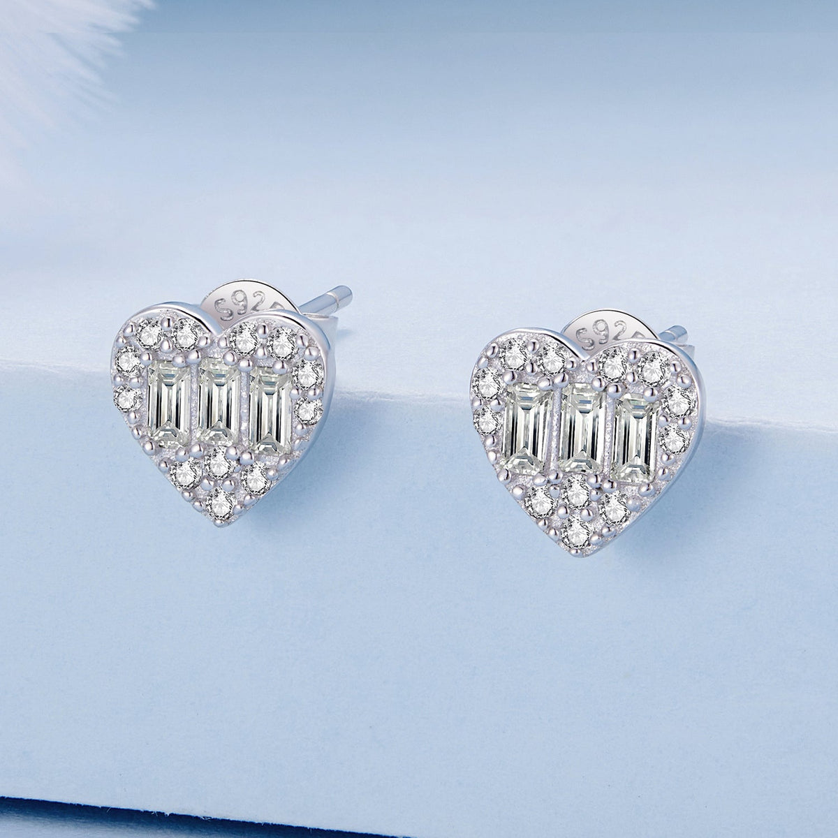925 Sterling Silver Earrings with Pavé Set CZ