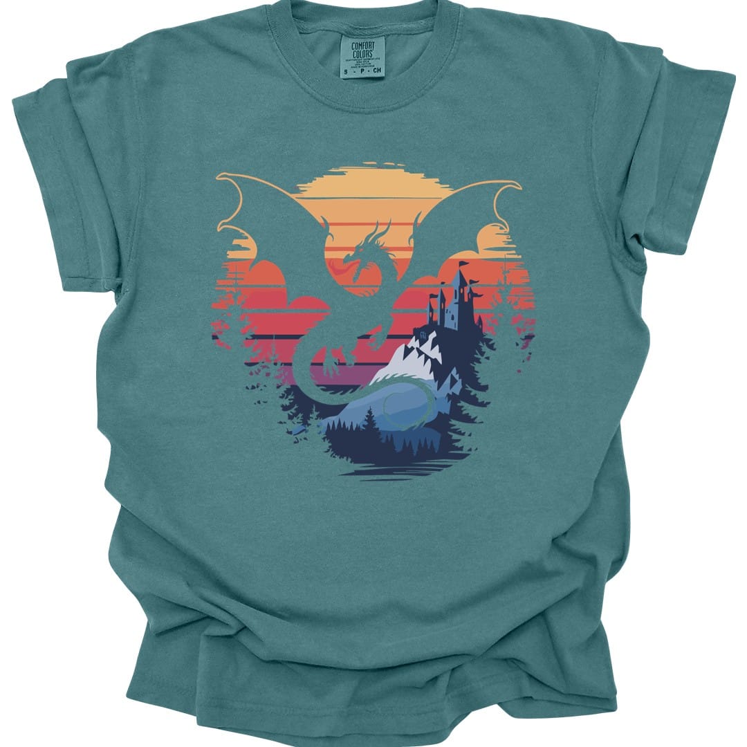 Dragon T-shirt - Fantasy Landscape - Comfort Colors