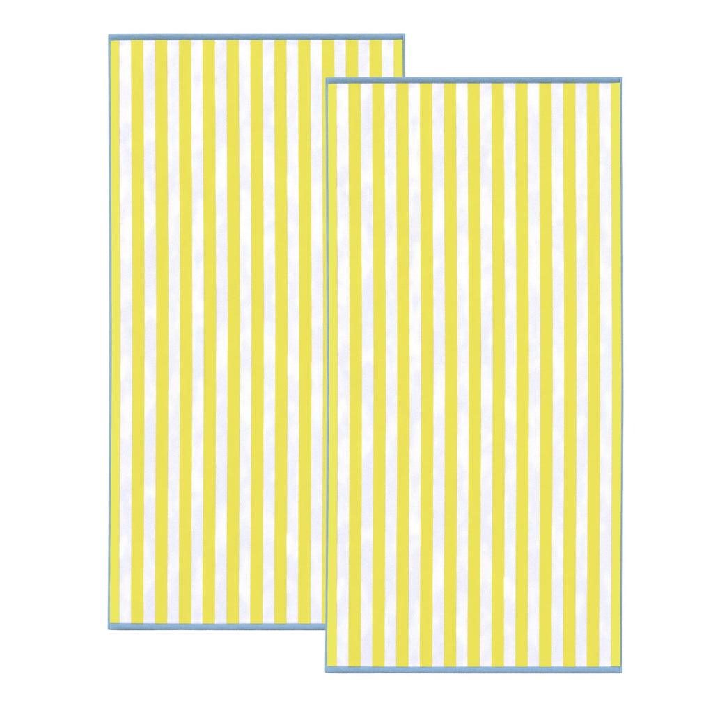 Oversized Striped Border Cabana Beach Towels - Santa Cruz