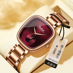 Rose Gold Red Dial