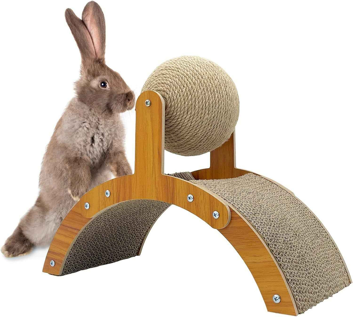 Rabbit Scratching Toy Sisal Ball & Cardboard Scratcher