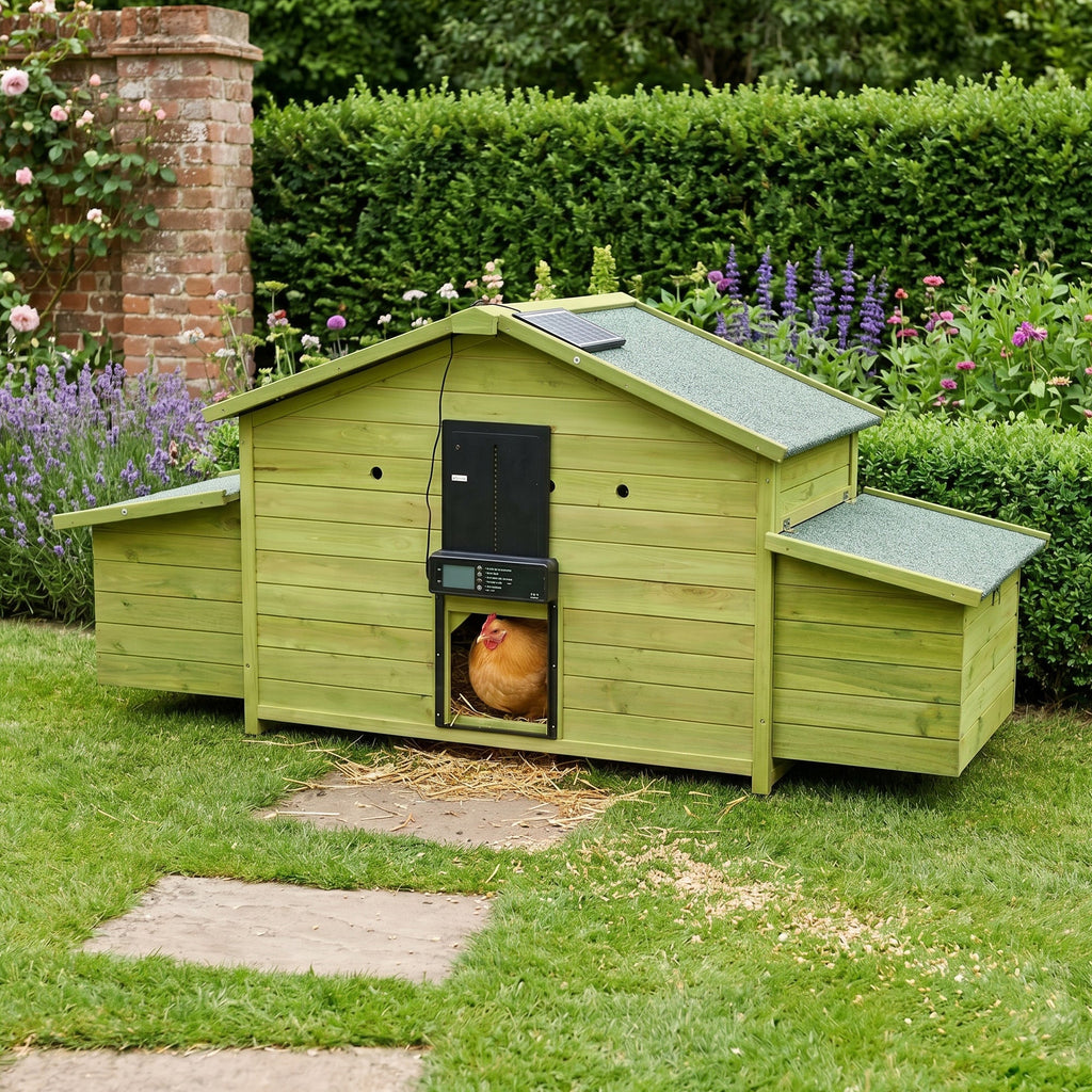 70" Automatic Chicken Coop with Solar-Powered Door