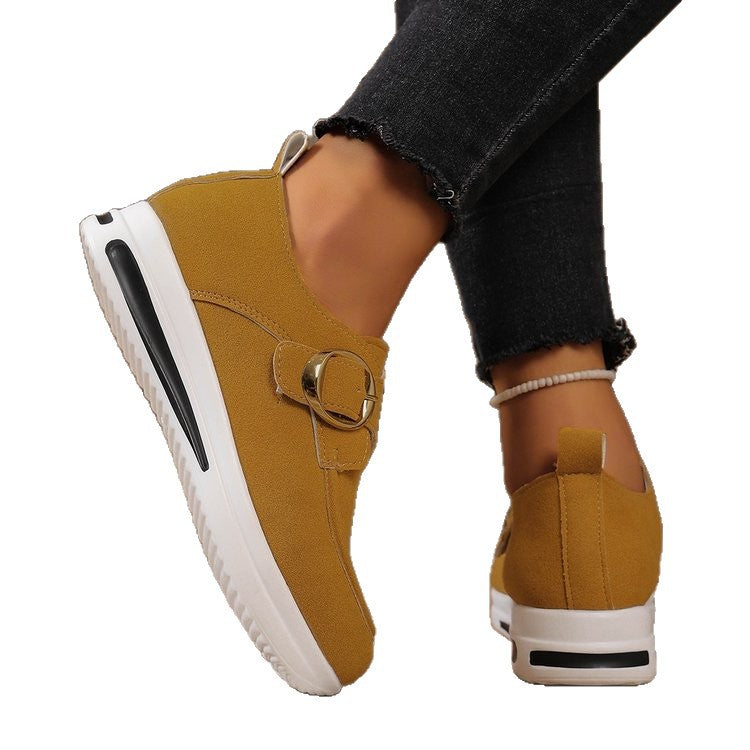 Solid-color Front-laced Casual Slip-on Womens Shoes