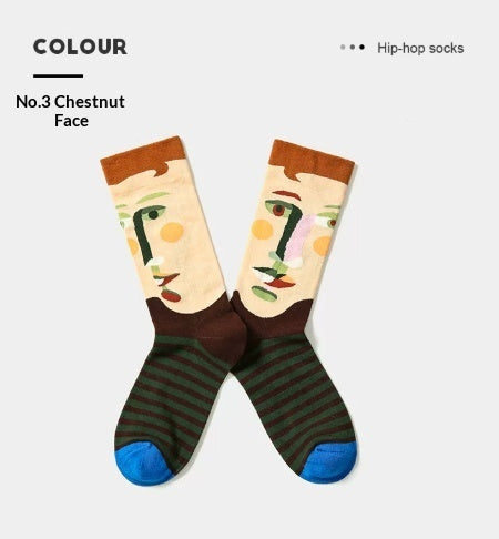 French Creative Socks Illustration Art Socks For Men And Women Couples