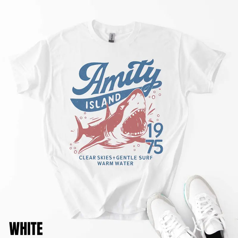 Amity Island Summer '75 Heritage Tee – Retro Jaws Inspired Graphic Shirt