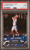 Graded 2024 Topps Bowman U Now Cooper Flagg #1 Superstar Recruit Makes Debut With Duke Rookie RC Basketball Card PSA 9 Mint