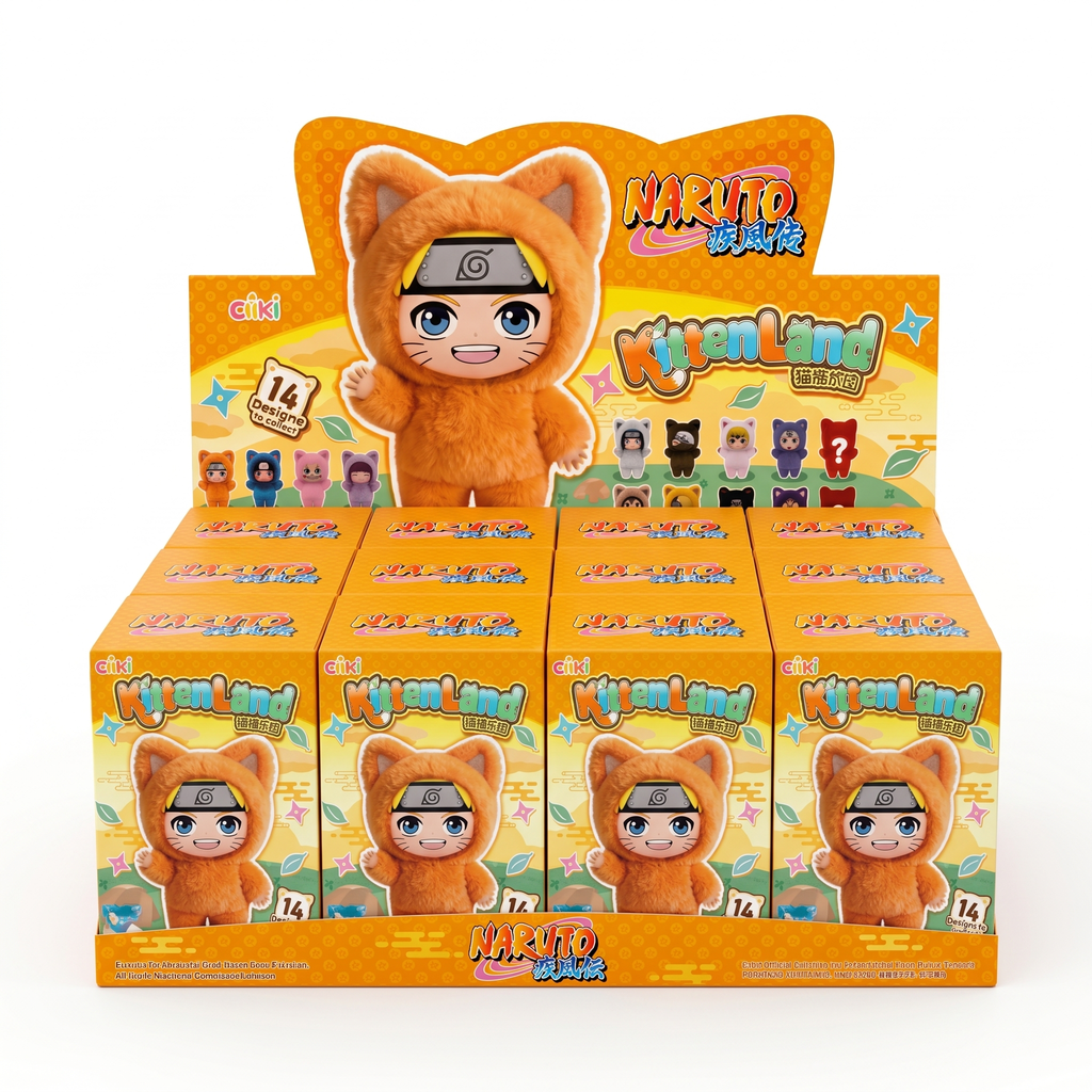 EAKI Naruto Shippuden Kitten Land Series Blind Box Plush Collection