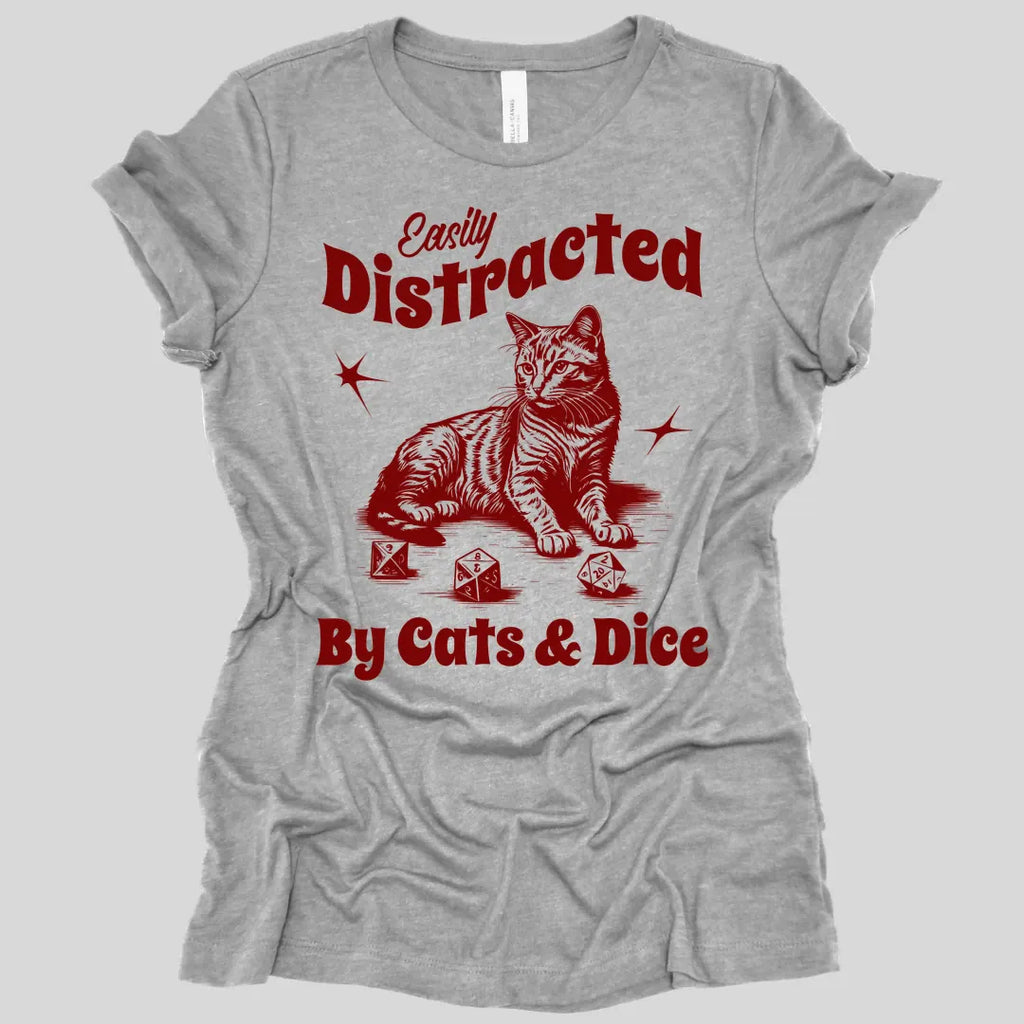 Easily Distracted By Cats & Dice Women's T-shirt