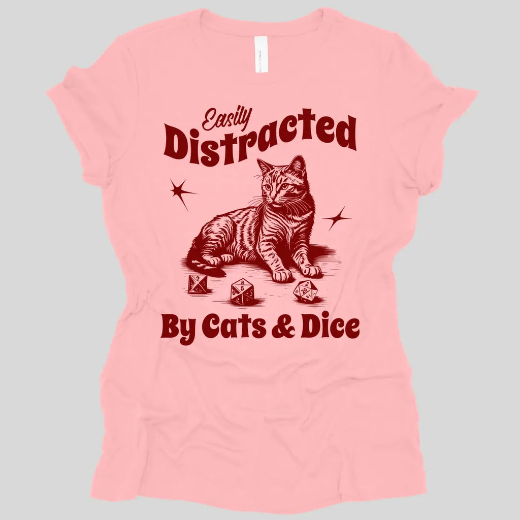 Easily Distracted By Cats & Dice Women's T-shirt