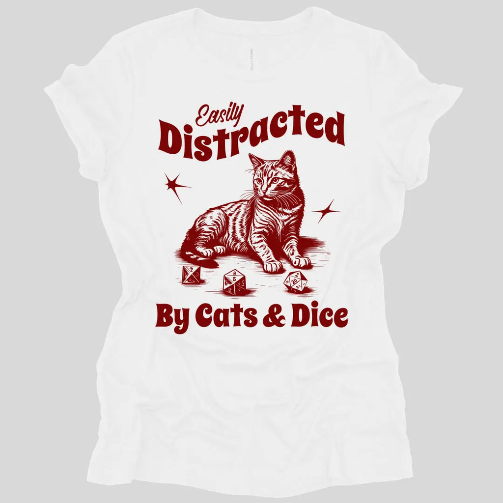 Easily Distracted By Cats & Dice Women's T-shirt