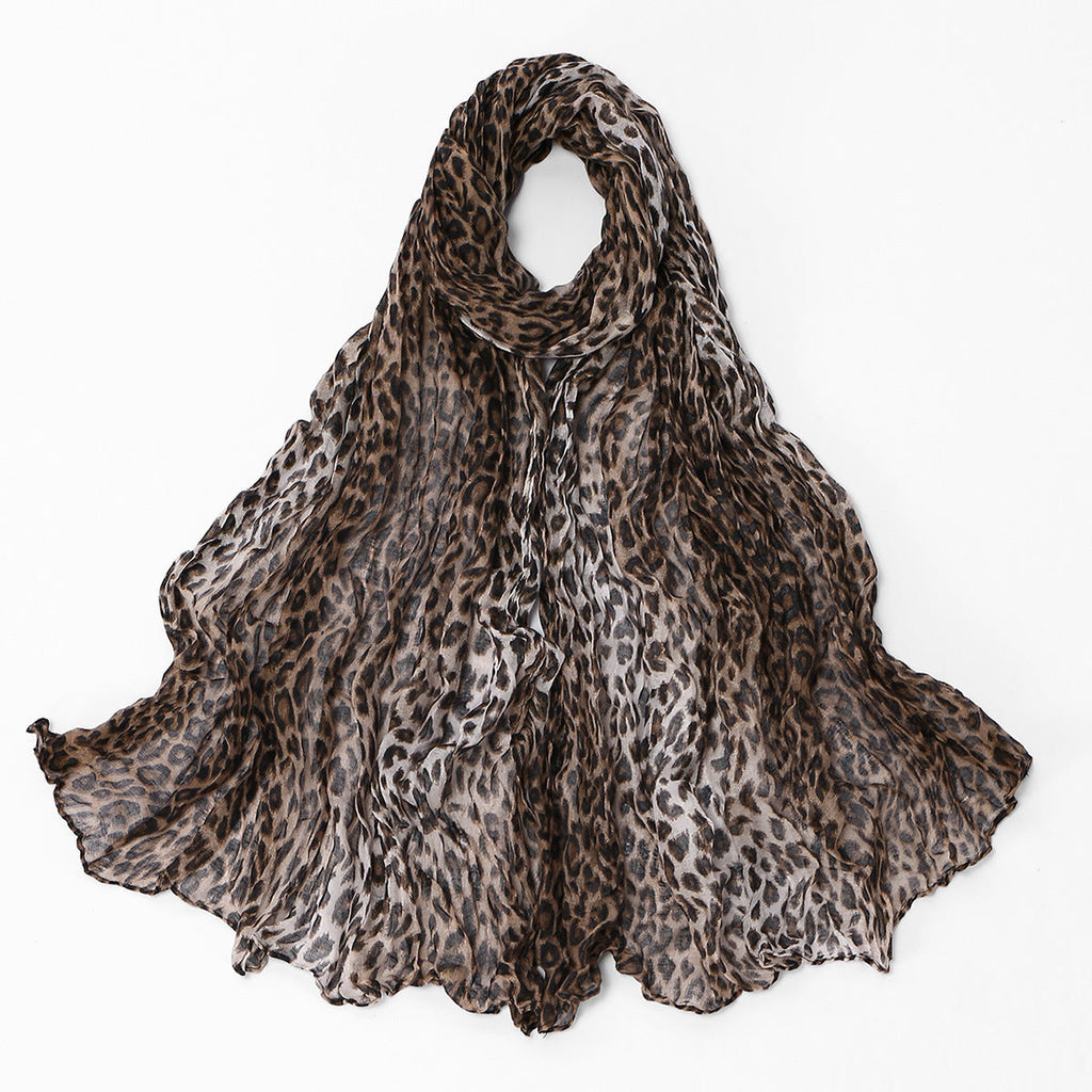 Twisted-pattern Cotton-linen Long Scarf Womens Outerwear Shawl