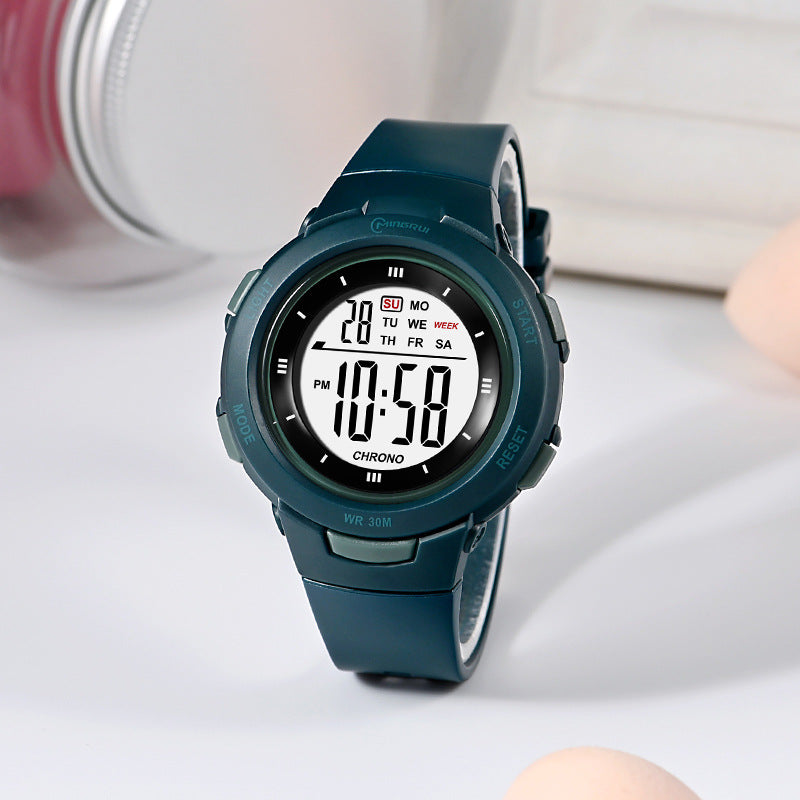 Fashion Pin Buckle Luminous Waterproof PU Strap Student Electronic Watch