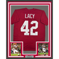 Framed Autographed/Signed Eddie Lacy 35x39 Alabama Red College Football Jersey PSA COA