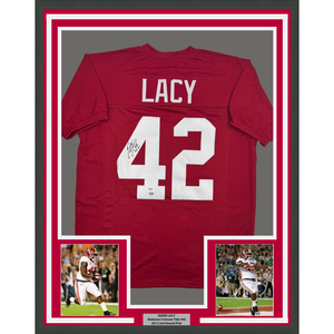 Framed Autographed/Signed Eddie Lacy 35x39 Alabama Red College Football Jersey PSA COA