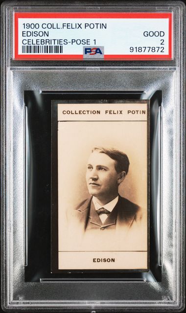 Graded 1900 Coll. Felix Potin Edison Celebrities Pose 1 Baseball Tobacco Card PSA 2 Good