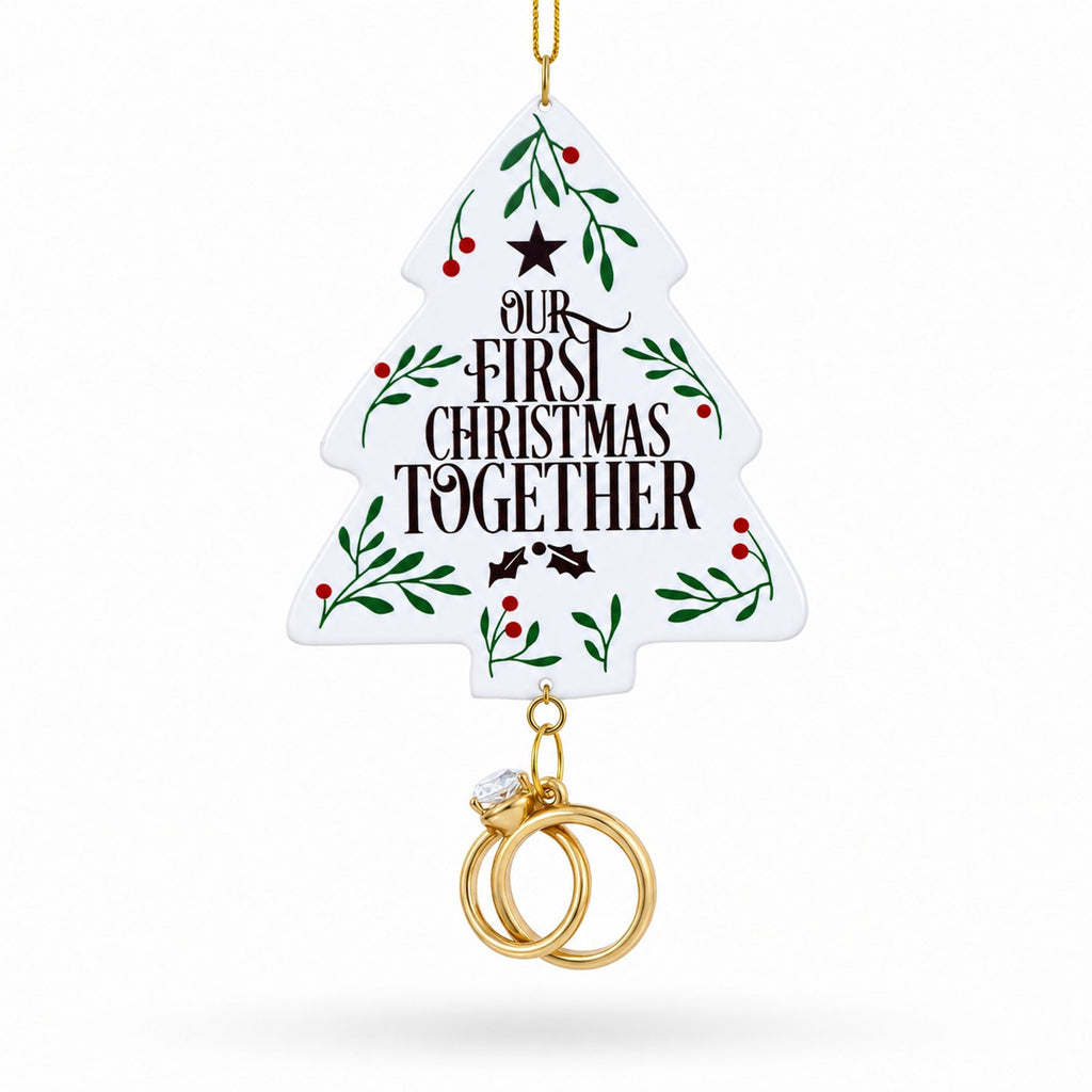 Our First Christmas Together Wedding Rings Resin Christmas Ornament