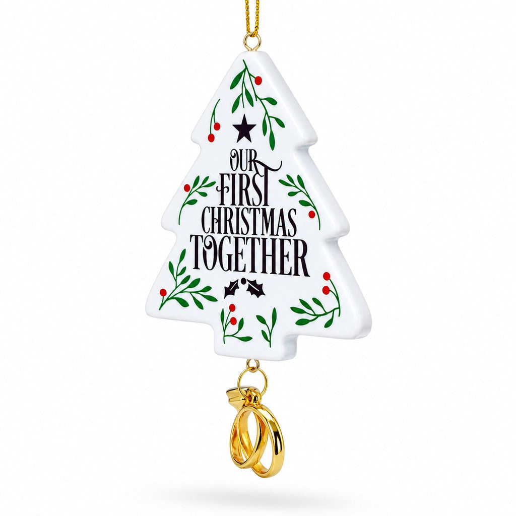 Our First Christmas Together Wedding Rings Resin Christmas Ornament