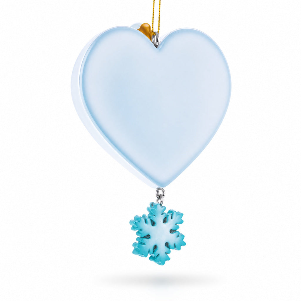 Ski Life Heart Shape Resin Christmas Ornament