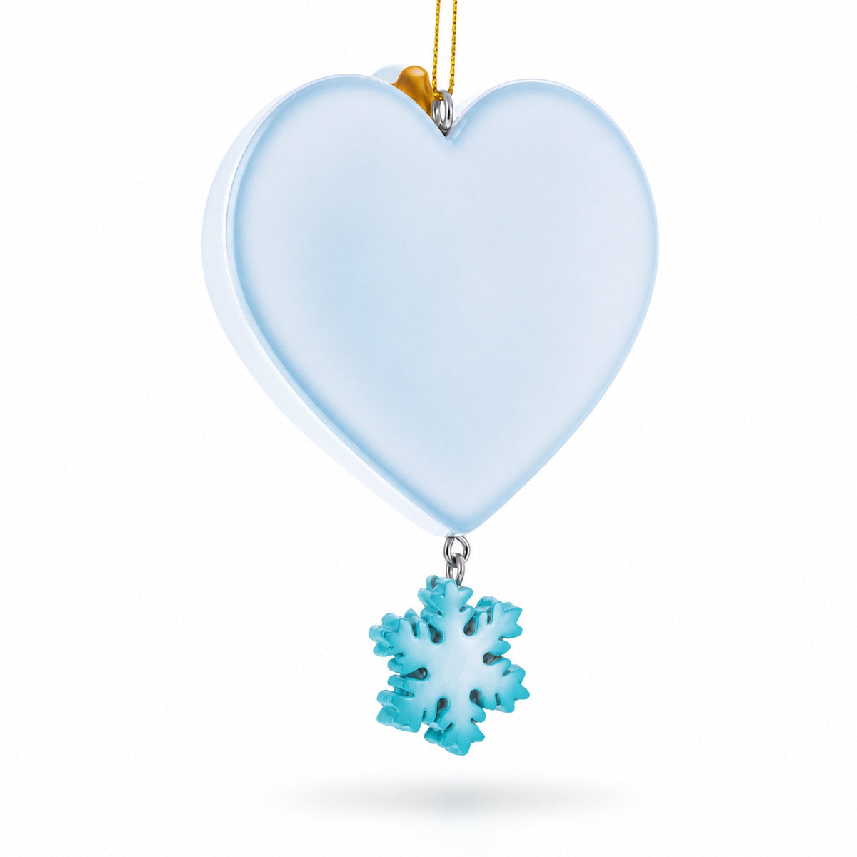 Ski Life Heart Shape Resin Christmas Ornament