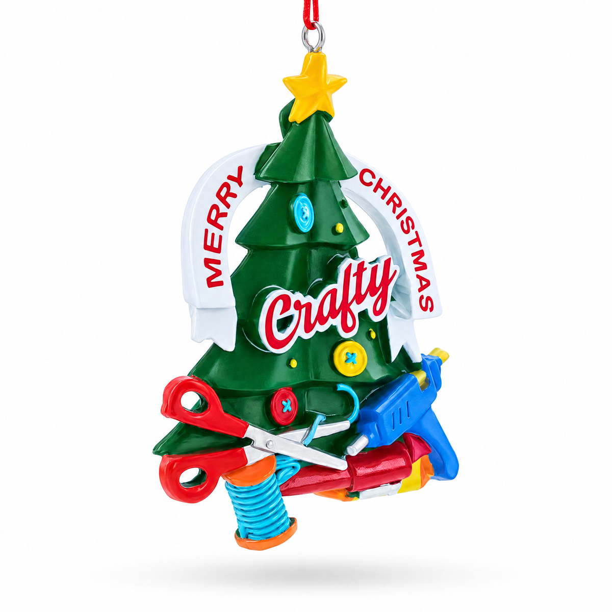 Crafty DIY Tree Scissors Glue Gun Resin Christmas Ornament