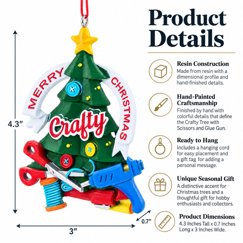 Crafty DIY Tree Scissors Glue Gun Resin Christmas Ornament