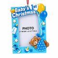 Blue Baby's 1st Christmas Picture Frame Resin Christmas Ornament