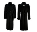 Short-pile Faux Two-piece Wool Coat Long Alpaca-blend Trench Coat