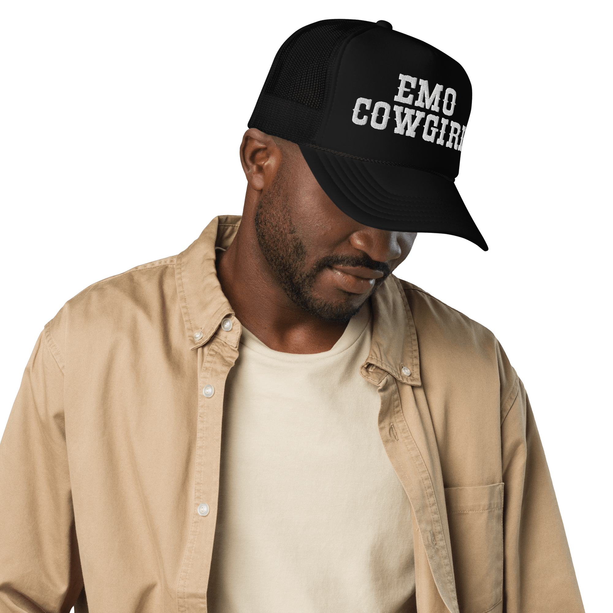 Emo Cowgirl Embroidered Foam Trucker Hat