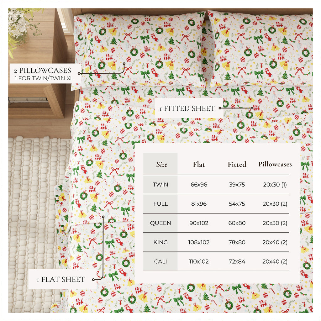 Turkish Cotton Christmas Flannel Sheet - Whittaker Collection
