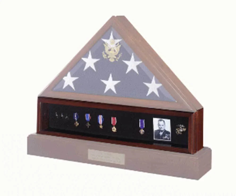 Medal Display Case, Pedestal, Medal Holder, Available in Cherry or Walnut Wood