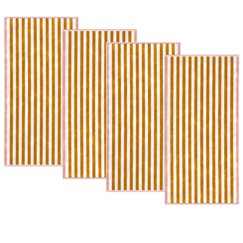 Oversized Striped Border Cabana Beach Towels - Santa Cruz