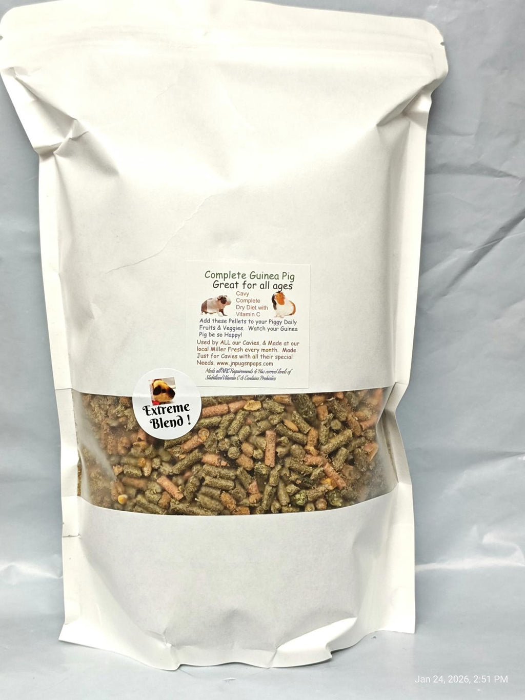 Guinea Pig "Our Extreme Blend" Fresh milled 3# Resealable Bag