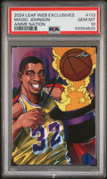 Graded 2024 Leaf Web Exclusives Magic Johnson #113 Anime Nation #/175 Basketball Card PSA 10 Gem Mint