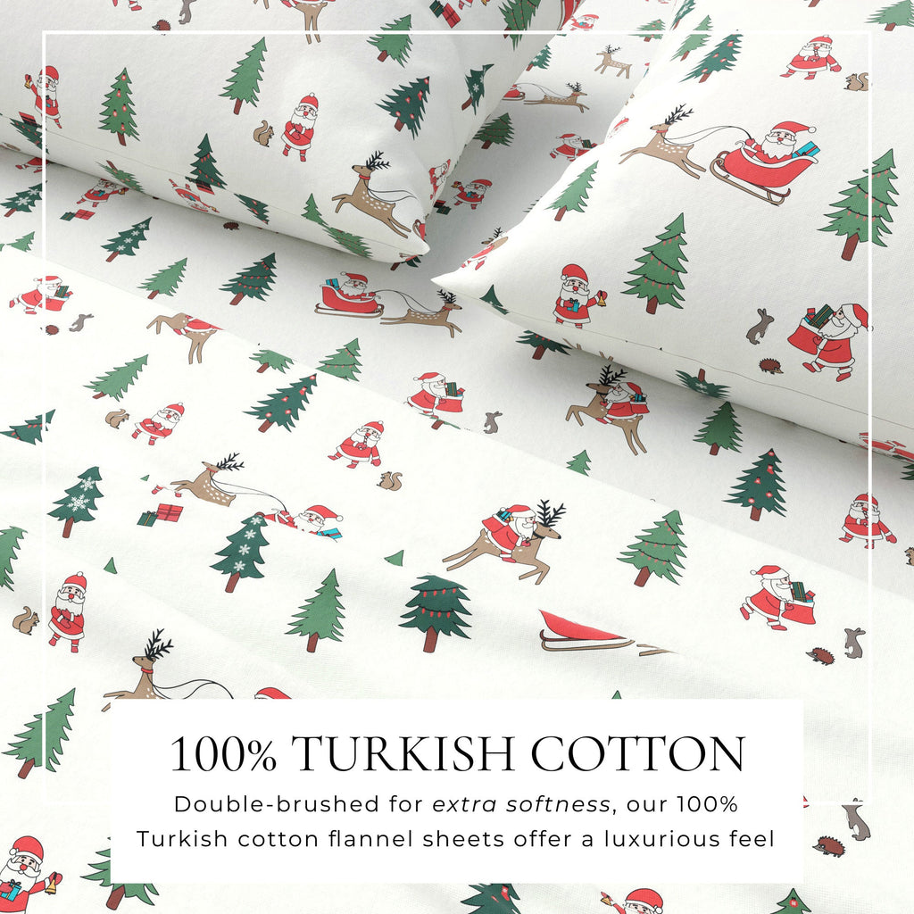 Turkish Cotton Christmas Flannel Sheet - Whittaker Collection