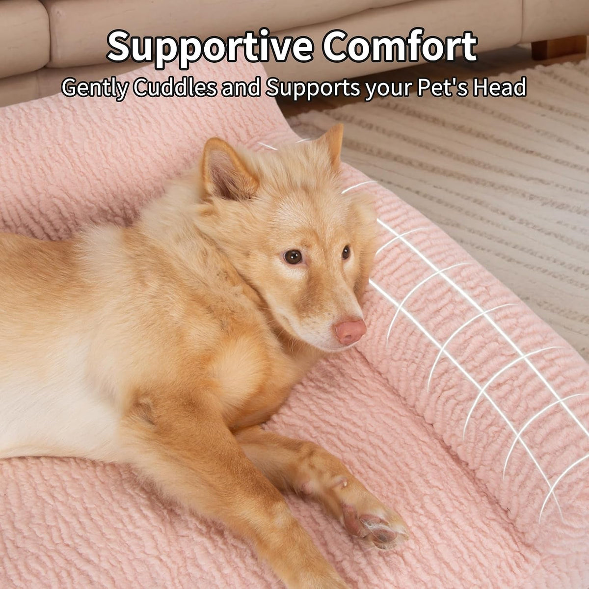 Pink Orthopedic Cat Sofa Bed – 2 Sizes, Washable Cover