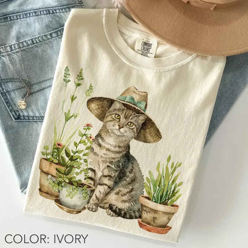 Funny Cat & Plant Lover T-Shirt