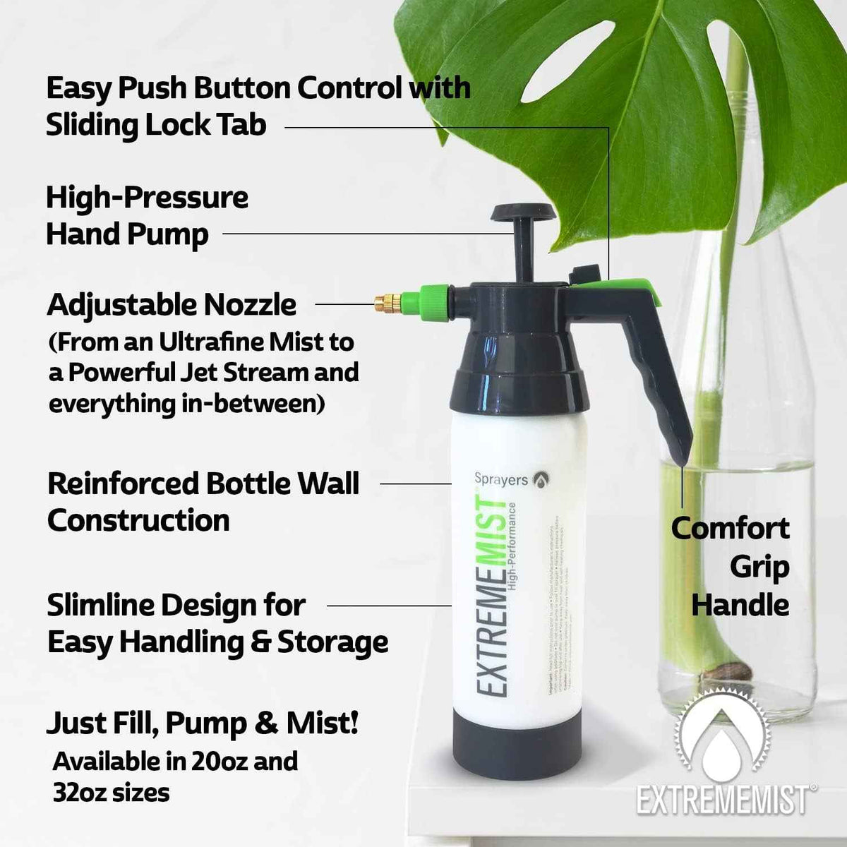 ExtremeMist Reptile Mister – Continuous Sprayer, 20 & 32 oz