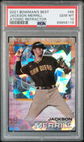 Graded 2021 Topps Bowmans Best Jackson Merrill #66 Atomic Refractor Rookie RC Baseball Card PSA 10 Gem Mint
