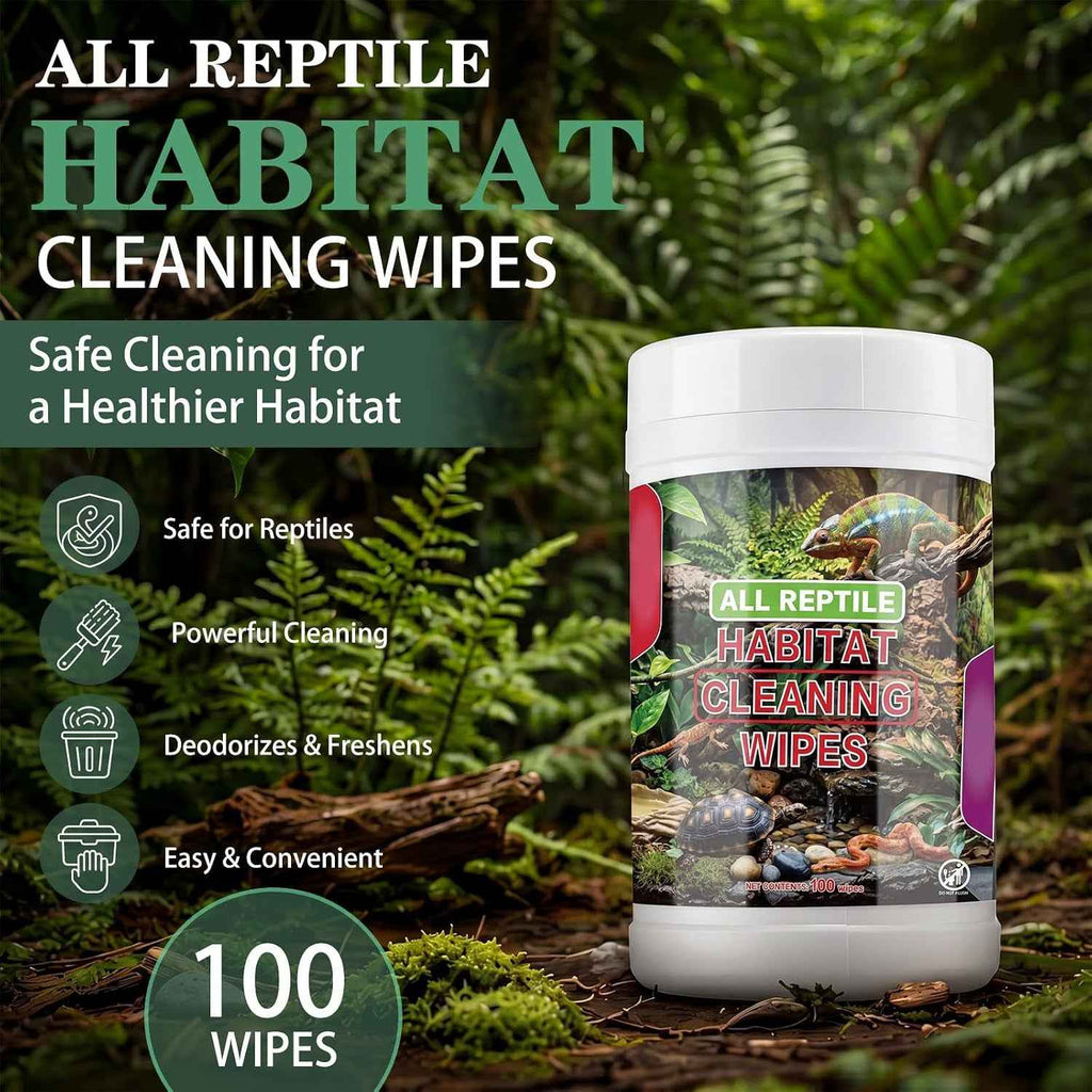 Reptile Habitat Cleaning Wipes – 2 Pack, 200 Count