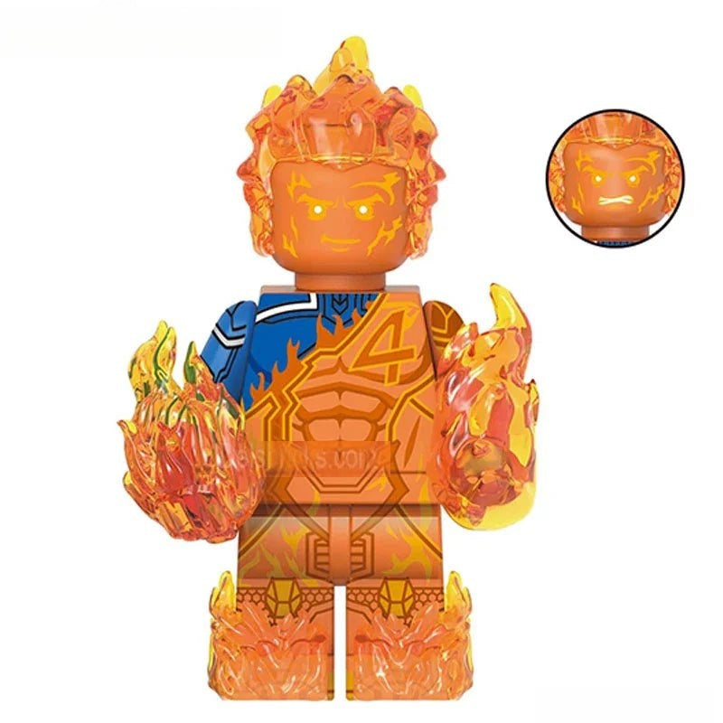 Fantastic Four Johnny Storm Human Torch Minifigure Toy 4