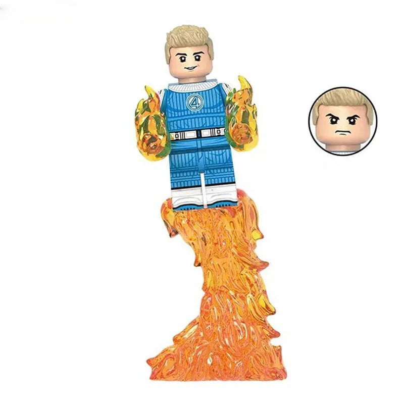 Fantastic Four Johnny Storm Human Torch Minifigure Toy 5