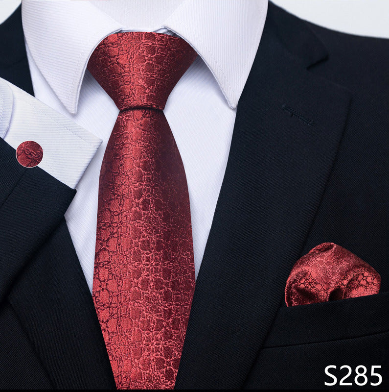 Men's Creative All-match Business Formal Wear Tie Scarf Cuff Buckle Set