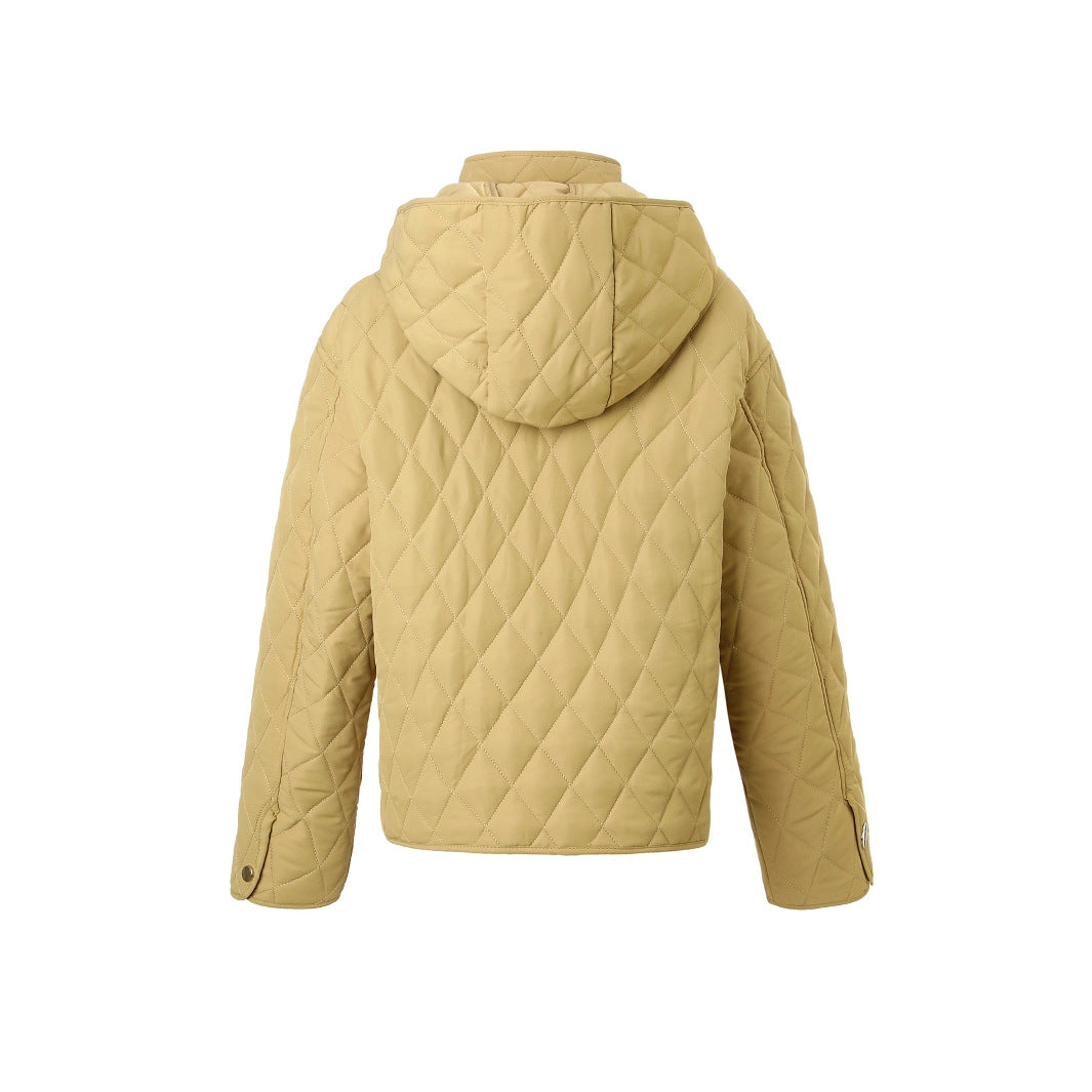 Womens Short, Detachable-hooded Padded Coat