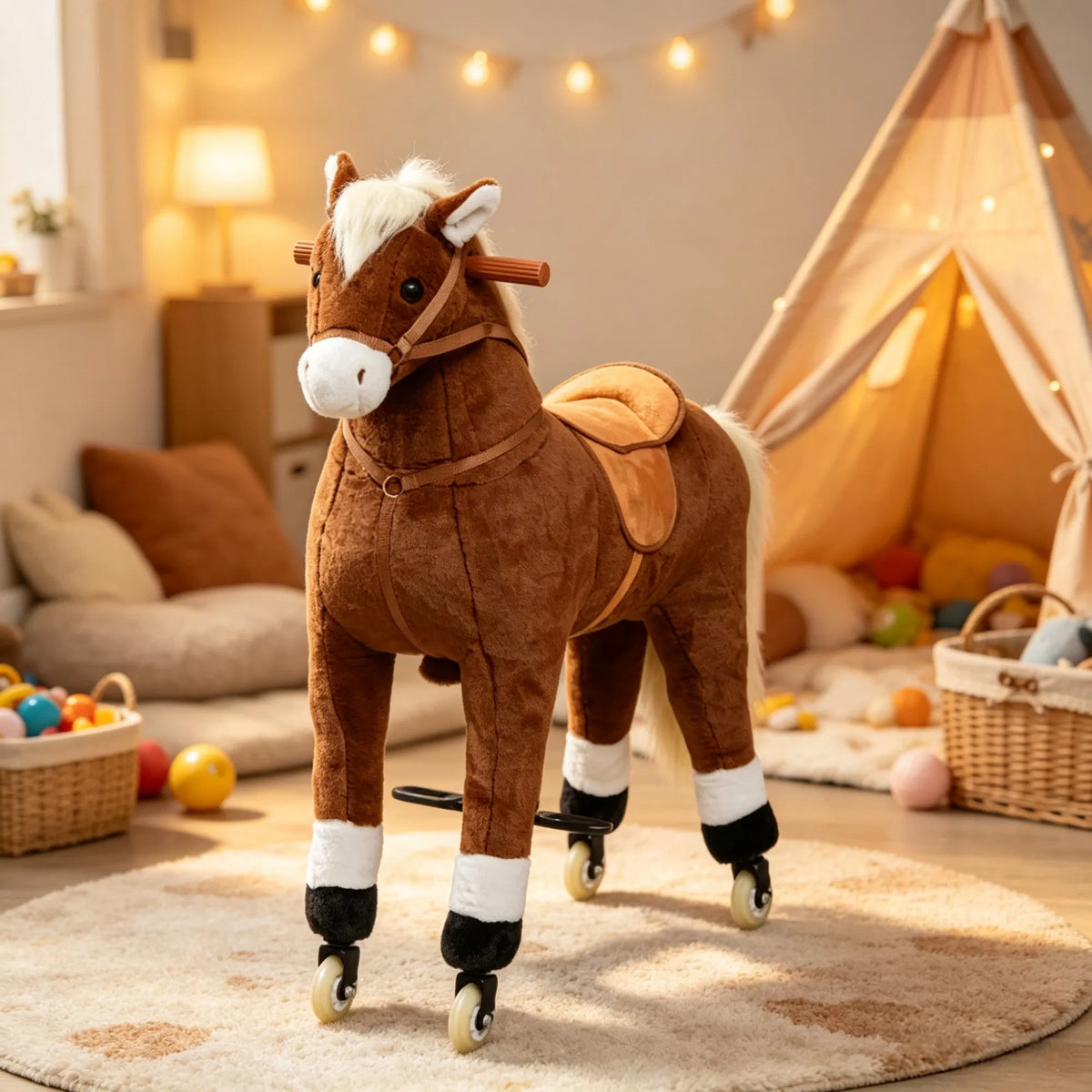 Chestnut Walking Ride-On Horse