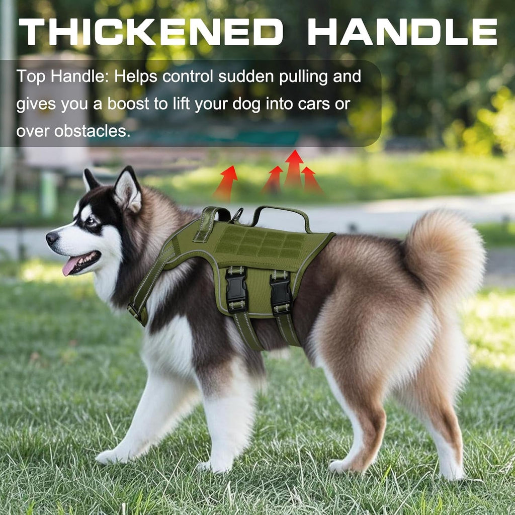 Heavy Duty No-Pull Tactical Dog Harness Molle Vest