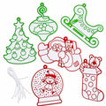 Set of 6 Foil Christmas Ornaments