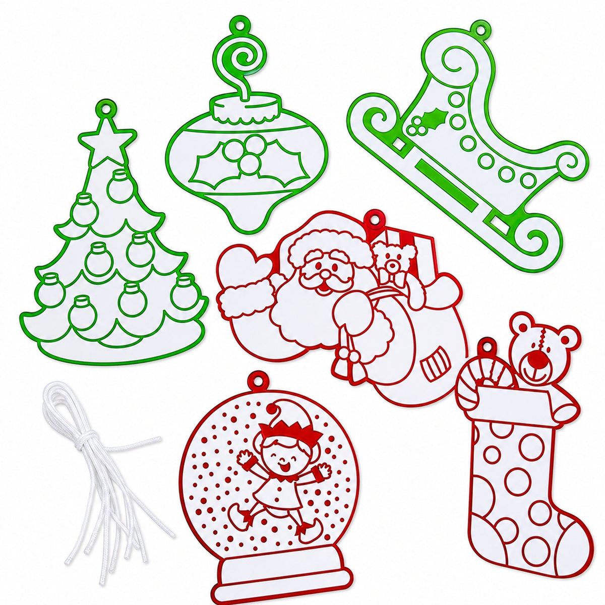 Set of 6 Foil Christmas Ornaments
