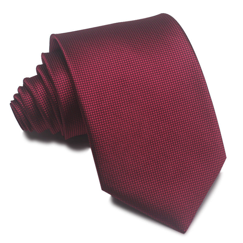 8CM Polyester Jacquard Striped Tie Men's Business Formal Red Black Blue